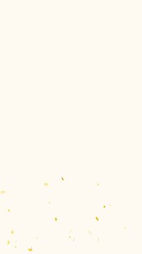 Vertical Gold Confetti Falling on White Background - HD Mobile Celebration Backdrop