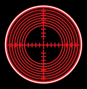 Red target crosshair symbol. Circular aim marker. Precision focus design on .