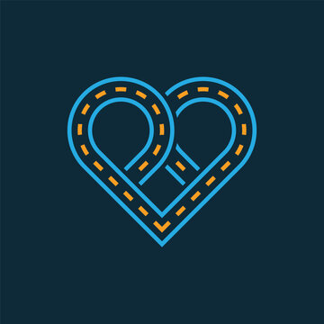LOGO OF THE LETTER "P" OR NUMBER "9" IN A HEART SHAPE