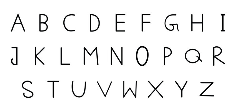Hand drawn comics style lettering font on white background. English alphabet with black color on EPS 10.