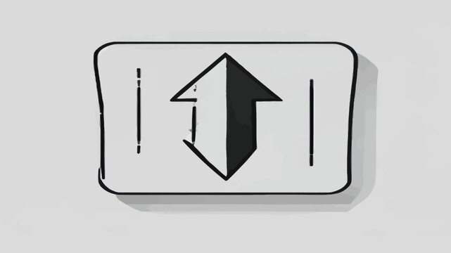 Hand drawn sketch icon of a split arrow symbol representing change