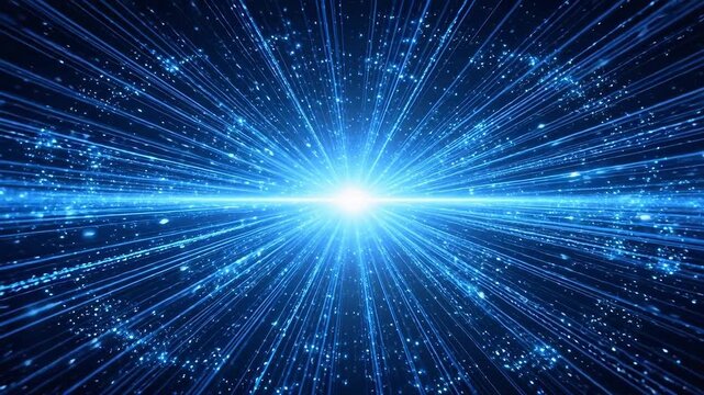 Blue light rays and stars in space