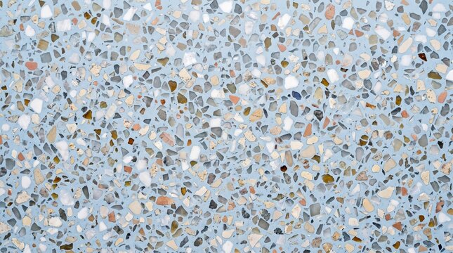 Fondo de textura de terrazo moderno en azul pastel, plano y uniforme