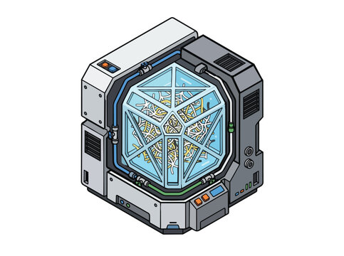 Modular Bioreactor Chamber Growing Cellular Meat Protein Lattices 3D Icon
