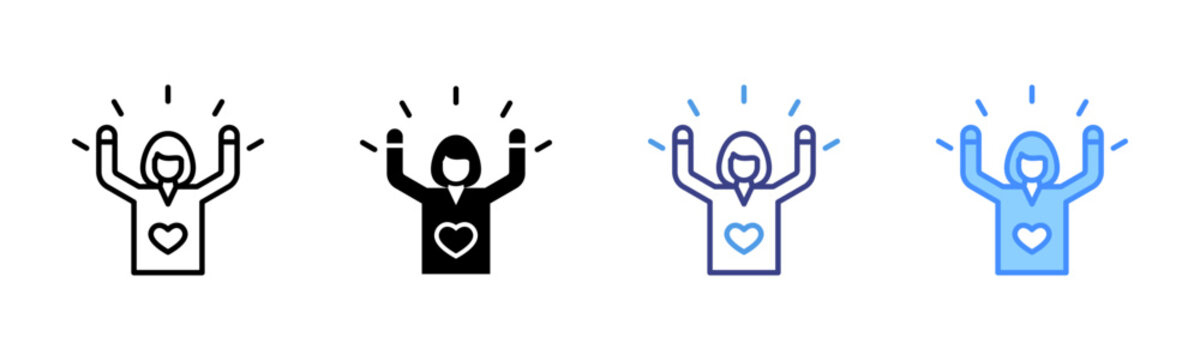 Self Esteem Icon Set Multiple Style Collection