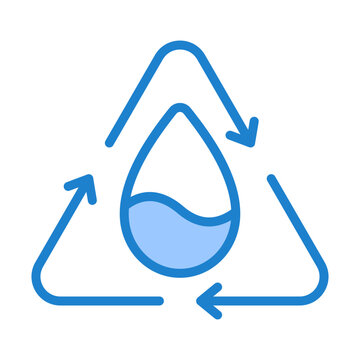 Water Conservation Icon - Blue Style