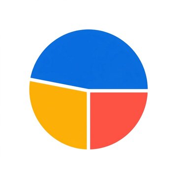 Colorful pie chart icon with three segments