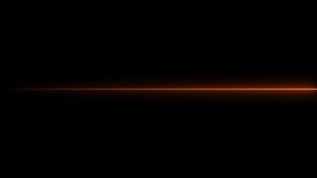 Glowing orange neon horizontal line pulse animation on black background