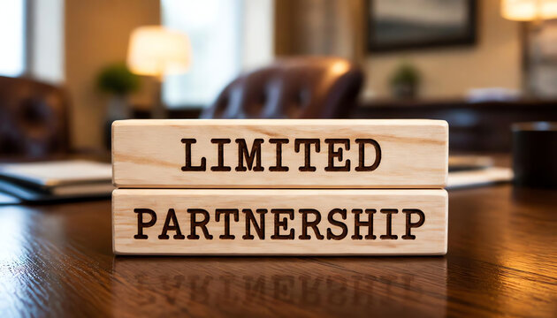 Wooden blocks with words 'Limited partnership'. Business concept 
