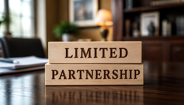 Wooden blocks with words 'Limited partnership'. Business concept 