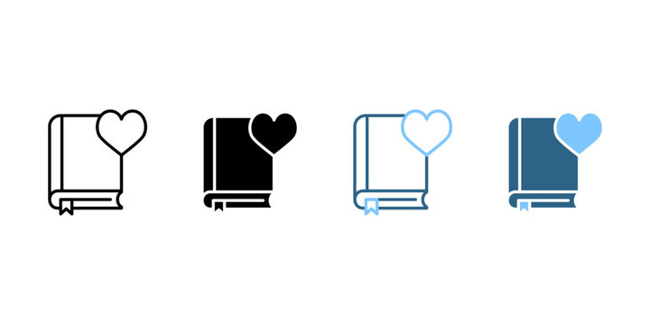 Bible Heart Love icon set multi style 