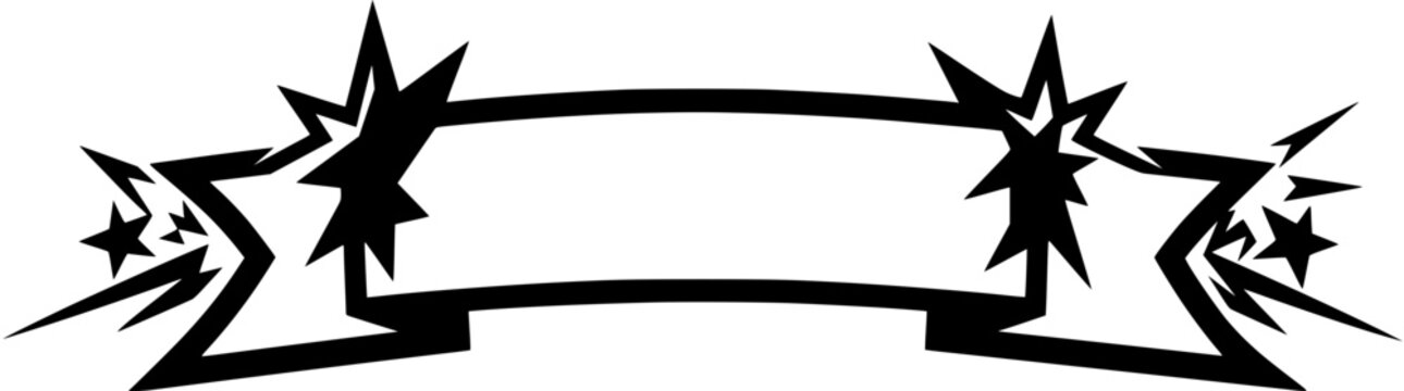 Sharp comic style blank banner with stars