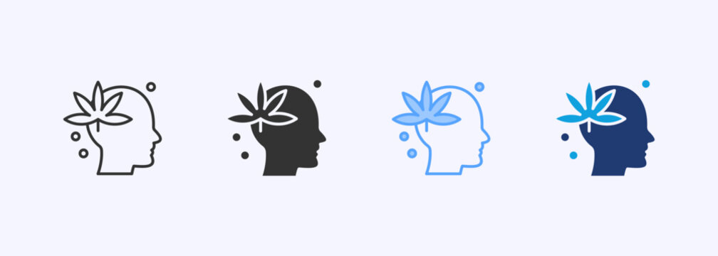 Cannabis Icon Set Multiple Style Collection Illustration