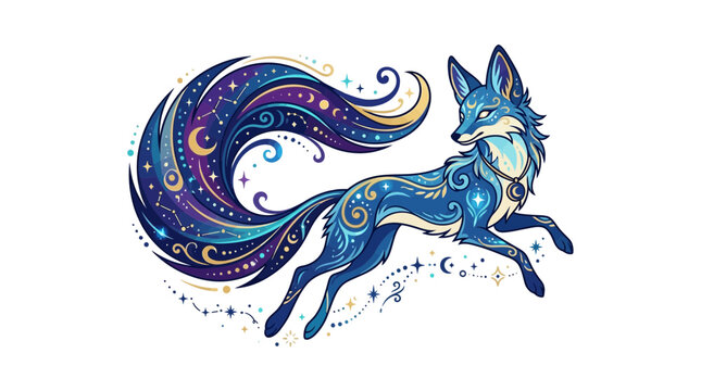 Celestial Fox Galaxy Art