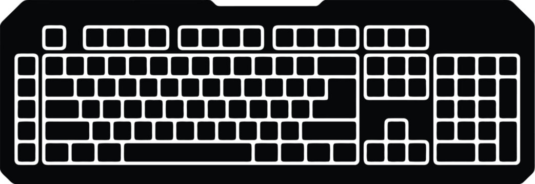 Vector illustration of a gaming keyboard layout with programmable macro keys