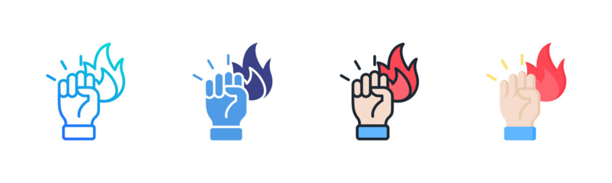 Courage Icon Set Multiple Style Collection