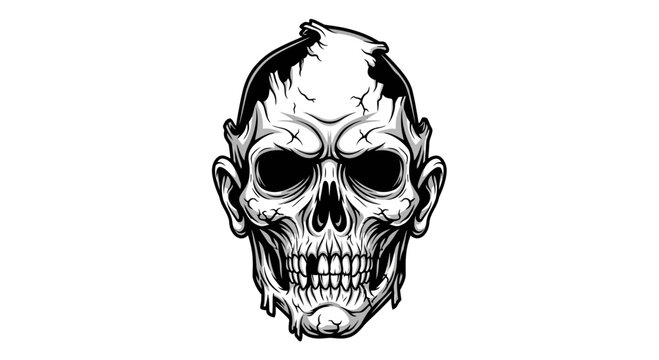 Scary Skull Illustration