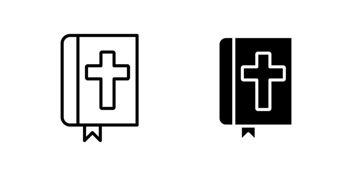 Holy Bible Book dual style icon set