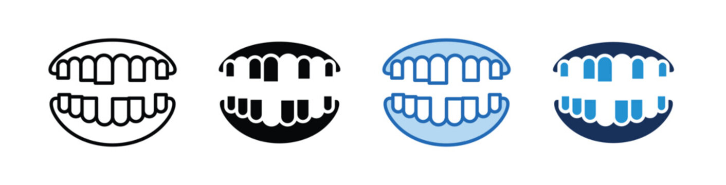 Loss Teeth Icon Collection With Multiple Styles