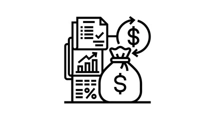 Fototapeta premium Financial documents with money exchange concept.