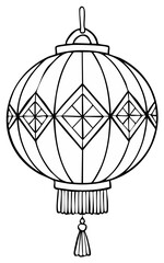 Fototapeta premium Asian Lantern Illustration Traditional Celebration Symbol Cultural Ornament Decoration Light Element Asian Style Graphic Design