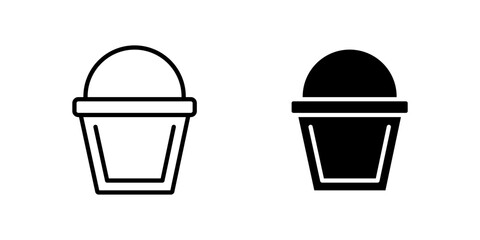 Cleaning Water Bucket dual style icon set © SARMANICON