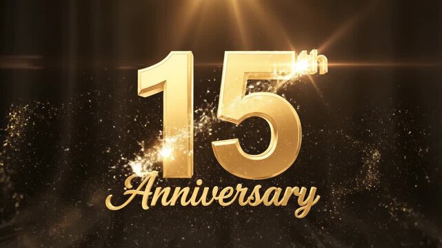 15th Anniversary Celebration. Suitable for anniversary marketing, milestone events, and special occasion promotions.