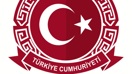 National Emblem of Turkey Featuring Crescent Moon as a Islamic Symbol © Bima