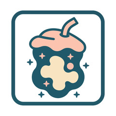 Fototapeta premium Abstract Blob with Swirls and Stars