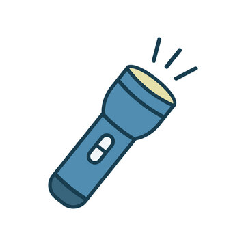 Illustration of a blue flashlight