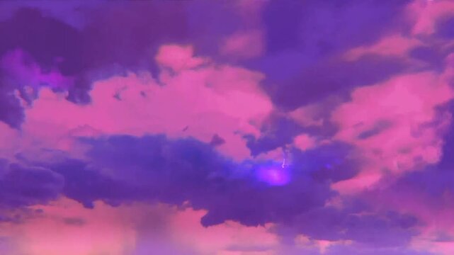 Realistic pink clouds background.