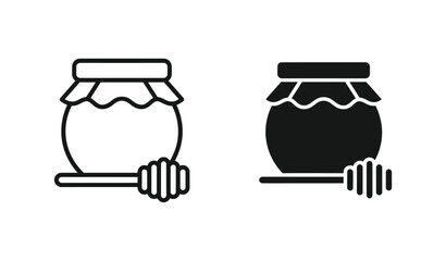 Honey jar icon in outline and solid style. Vector illustration © Jahura