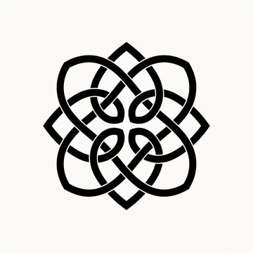 Intricate black celtic knot design pattern