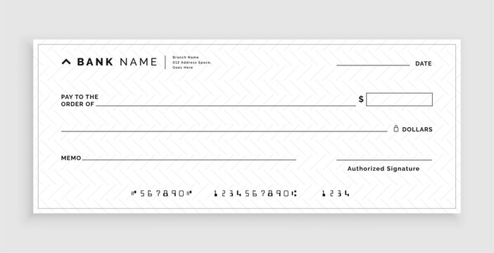 classic white bank cheque document mockup design