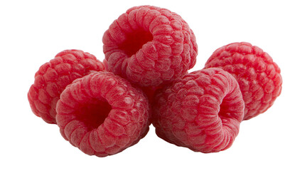 Heap of ripe red raspberries, isolated on transparent background © iPNG