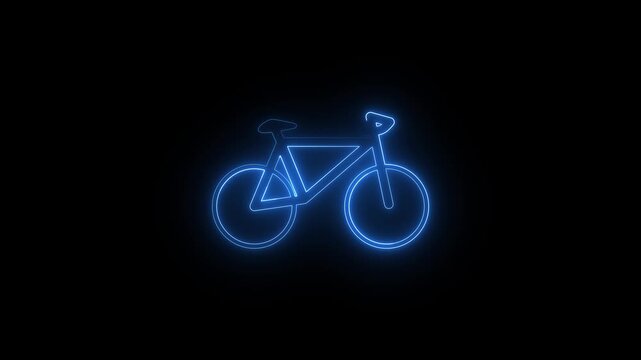 Blue bicycle icon with smooth looping motion. Modern digital graphic symbol for cycling and transportation.