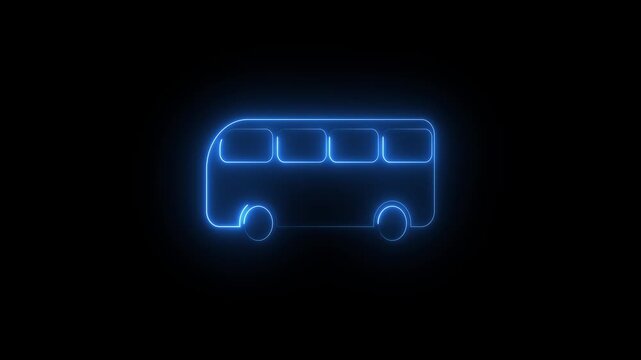 Blue bus icon animation for transportation apps. Looping vector graphic for digital interfaces