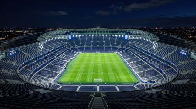 Tottenham hotspur stadium at dusk a modern football venue in london