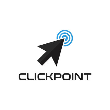 A digital mouse pointer arrow cursor click icon logo design