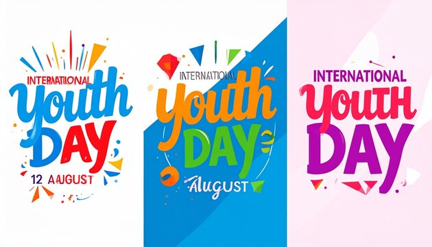 Festive youth typography with decorative elements.