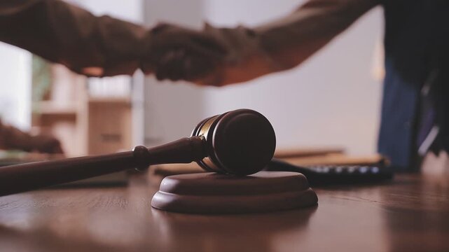 Consultation and conference of professional businesswoman and Male lawyers working and discussion having at law firm in office. Concepts of law, Judge gavel with scales of justice