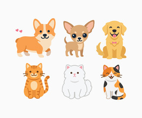 Naklejka premium Flat Style Cartoon Cat Mascot