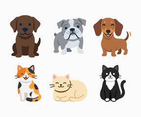 Fototapeta premium Flat Style Cartoon Cat Mascot