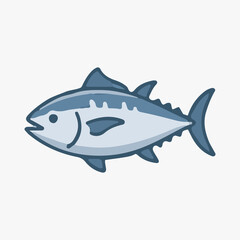 Obraz premium Tuna Fish Outline Vector Clipart