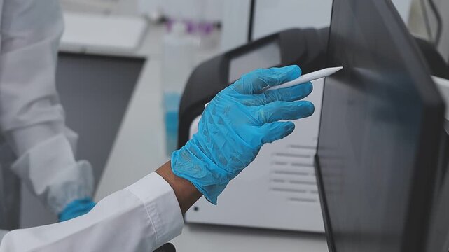 Lab technician analyzing food additives in a sterile environment, food safety, scientific food innovation