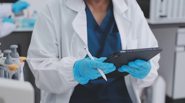 Lab technician analyzing food additives in a sterile environment, food safety, scientific food innovation