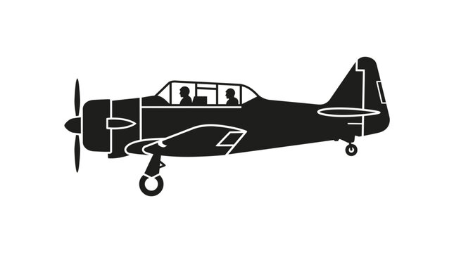 Vintage Airplane Silhouette Vector