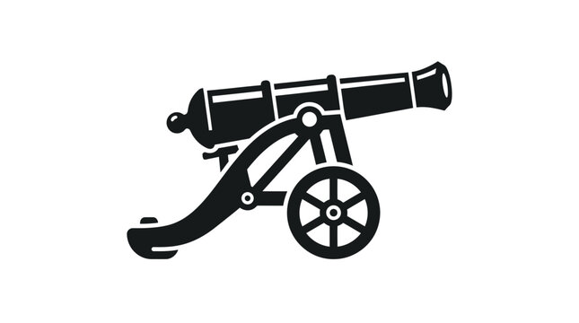 Vintage Cannon Silhouette Icon Vector