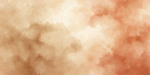 Ethereal watercolor clouds in warm tones of cream and terracotta drift across a soft, textured background, creating a dreamy, abstract composition. © Pixel Lala