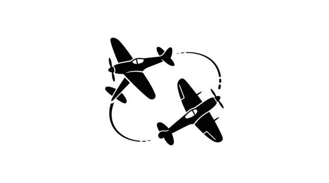 Vintage Fighter Planes Circular Motion Icon